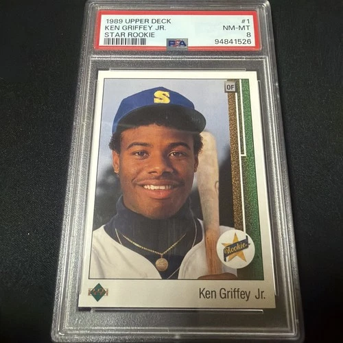 1989 Upper Deck - Star Rookie Ken Griffey Jr #1 (RC) PSA 8