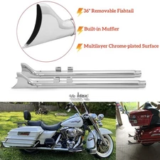 36" Fishtail Slip on Mufflers Exhaust Pipes for Harley Touring DRESSERS 95-16
