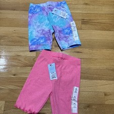 Cat  Jack Girls Size XS 4/5 Pull-On Bike Shorts Pink Blue Lot