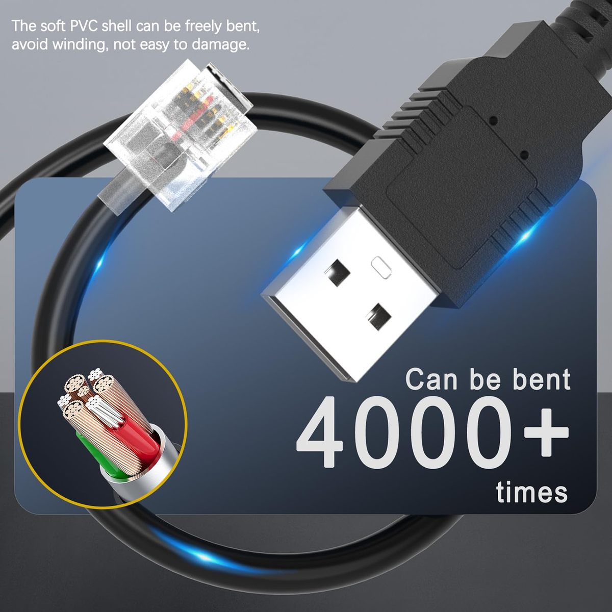 Câble EWAY USB Vers RJ11 Pour Détecteur De Radar – Cordon D’alimentation