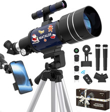 Telescope for Beginners  Kids, 70mm Aperture Refractor Astronomy Telescope with