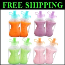Versatile Microwave-Safe Silicone Baby Food Storage Pouches - 8 Count Assortment