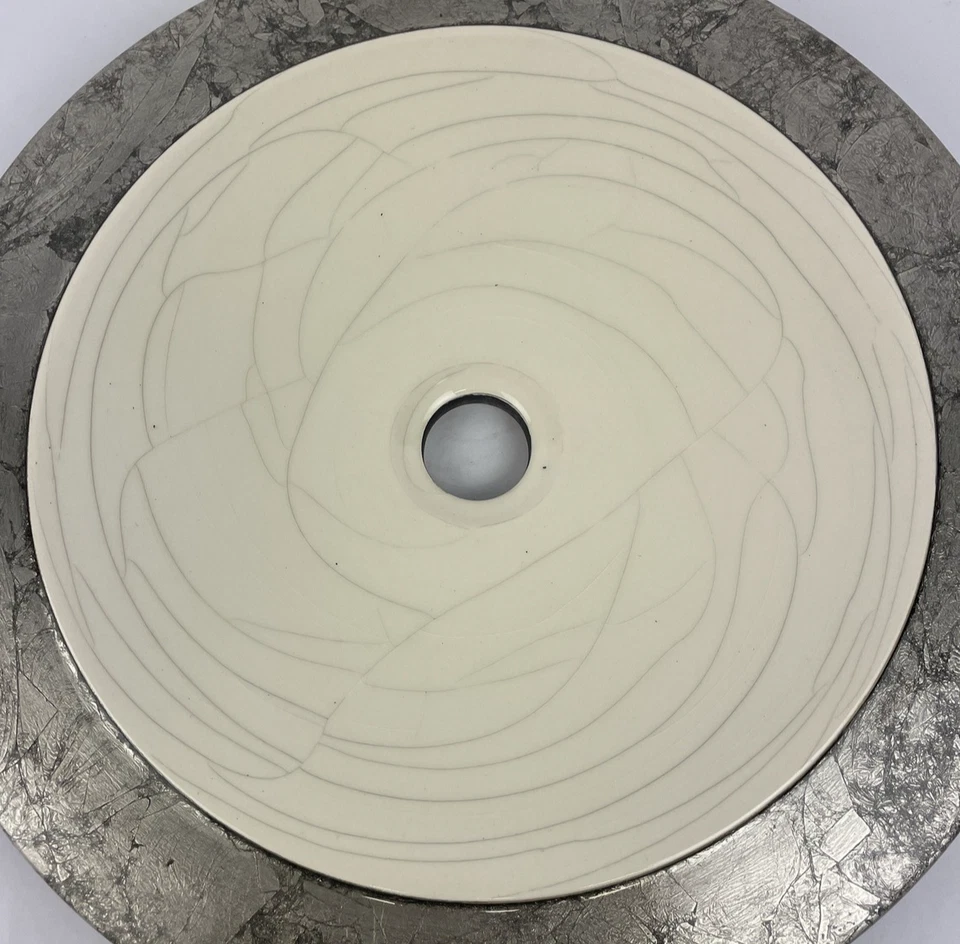 Fregadero redondo de vidrio de diseño metálico plateado diseño de decoración moderna OD 15,5" Foto 3 de 4