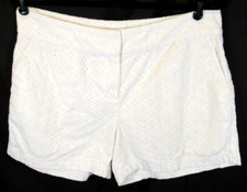 Womens Vineyard Vines Shorts Solid White Lace Casual Chino Style Size 10