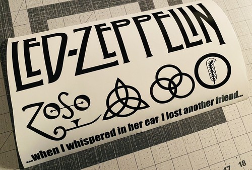 Vinyl Decal for Window - Led-Zeppelin Logo with Symbols, Various Sizes & Colors - Picture 4 of 6