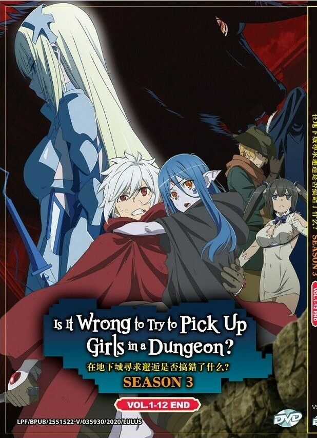 Is It Wrong to Try to Pick Up Girls in a Dungeon? Season 1-3 (Vol. 1-37  End) + OVA+ Special + Movie - *English Dubbed*