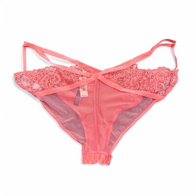 NWT Victorias Secret Very Sexy Cheeky Panties Size XL Pink Lace Accent Underwear