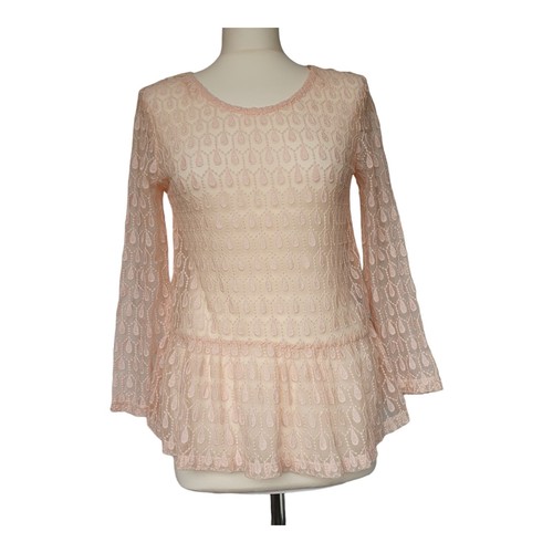 Corchet Lace Top Womens SZ XS Peach Summer Blouse Party Occasion
