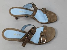 Vaneli Eildon Sandals Womens 6W Bronze Cipria Slides Adjustable Buckle Mettalic