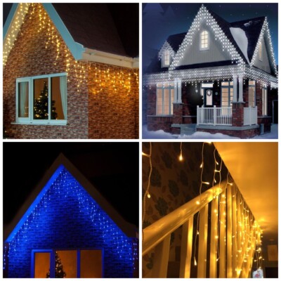 6M/10M 120/300/400/800 LED Eiszapfen Weihnachts Lichterkette (warm/kühl/blau/schwarz/w)