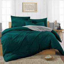 1000 OR 1200 TC 100% Cotton Duvet Collection Select Item & Size Teal Solid