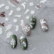 5D Christmas Forest Nail Stickers, Winter Nail Stickers, Snowflakes Nail (397)