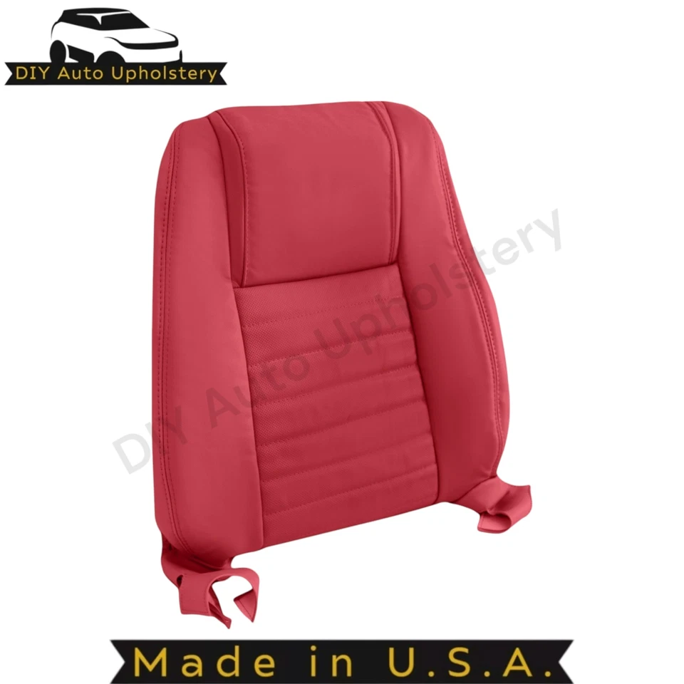 Fundas de asiento delanteras rojas de cuero genuino para Ford Mustang GT (S197 II) 2010-2014 Foto 3 de 4
