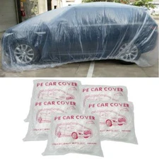 5 PACK Clear Disposable Auto Car Full Cover Temporary Universal Rain Dust Garage