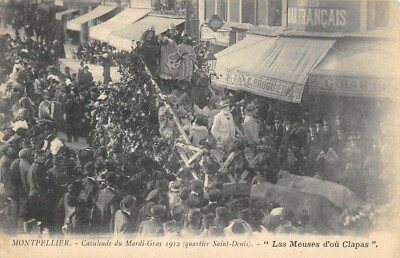 Old postcard 34 MONTPELLIER CAVALCADE DU MARDI GRAS 1912 DISTRICT SAINT DENIS
