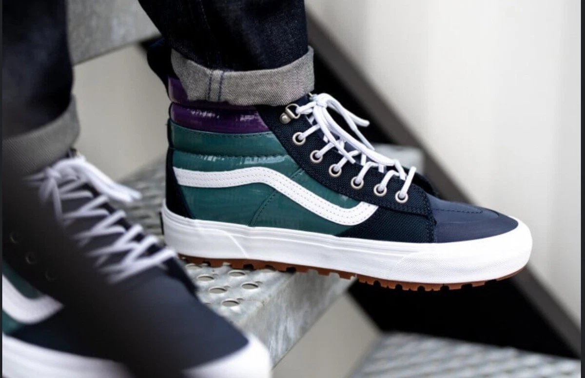 Vans sk8 hi zip ca boot leather dress blues cheap