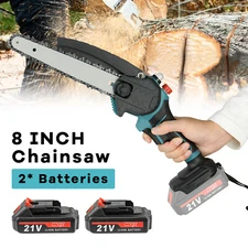 21V Electric Mini Cordless Chainsaw Handheld Chain Saw Battery Power Wood Cutter