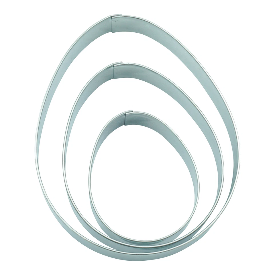 Ausstecher 3er Set Ostereier Plätzchenausstecher Keksform Ei Ostern backen Deko