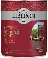 Liberon Extreme Decking Paint Medium Brown 2.5 Litre Non Slip 5 Year Guarantee