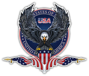 USA Flag Eagle Badge Car Bumper Sticker Decal ''SIZES'' USA Flag Eagle Badge Car Bumper Sticker Decal ''SIZES''