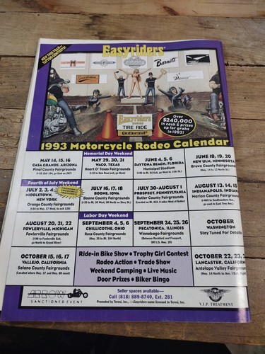 Biker Magazine By Easyriders #111 August 1993 Excellent Condition W- Center Fold - Picture 2 of 2