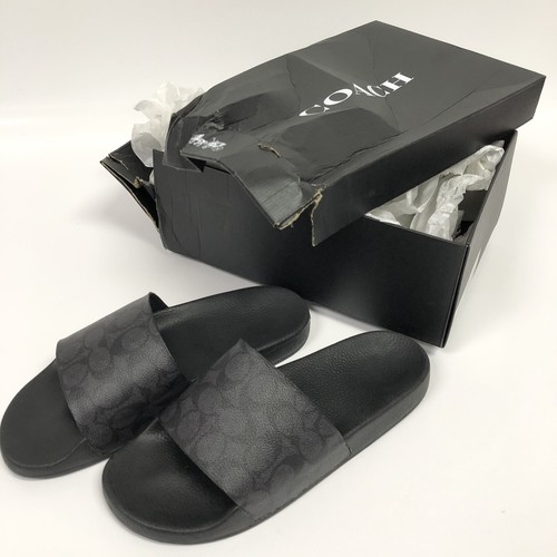 Coach Men's Signature Canvas Slides - 9M