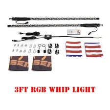 2PCS 3FT/4FT Spiral RGB LED Whip Lights for For UTV ATV Truck Boat Can-am X3 RZR