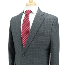 Jos A Bank Slim Fit Traveler Gray Check Stretch Wool Blend Blazer Sport Coat 41R