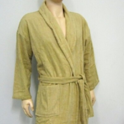 CAMEL BEIGE Elegant 100% Cotton Bathrobe Bath Robe