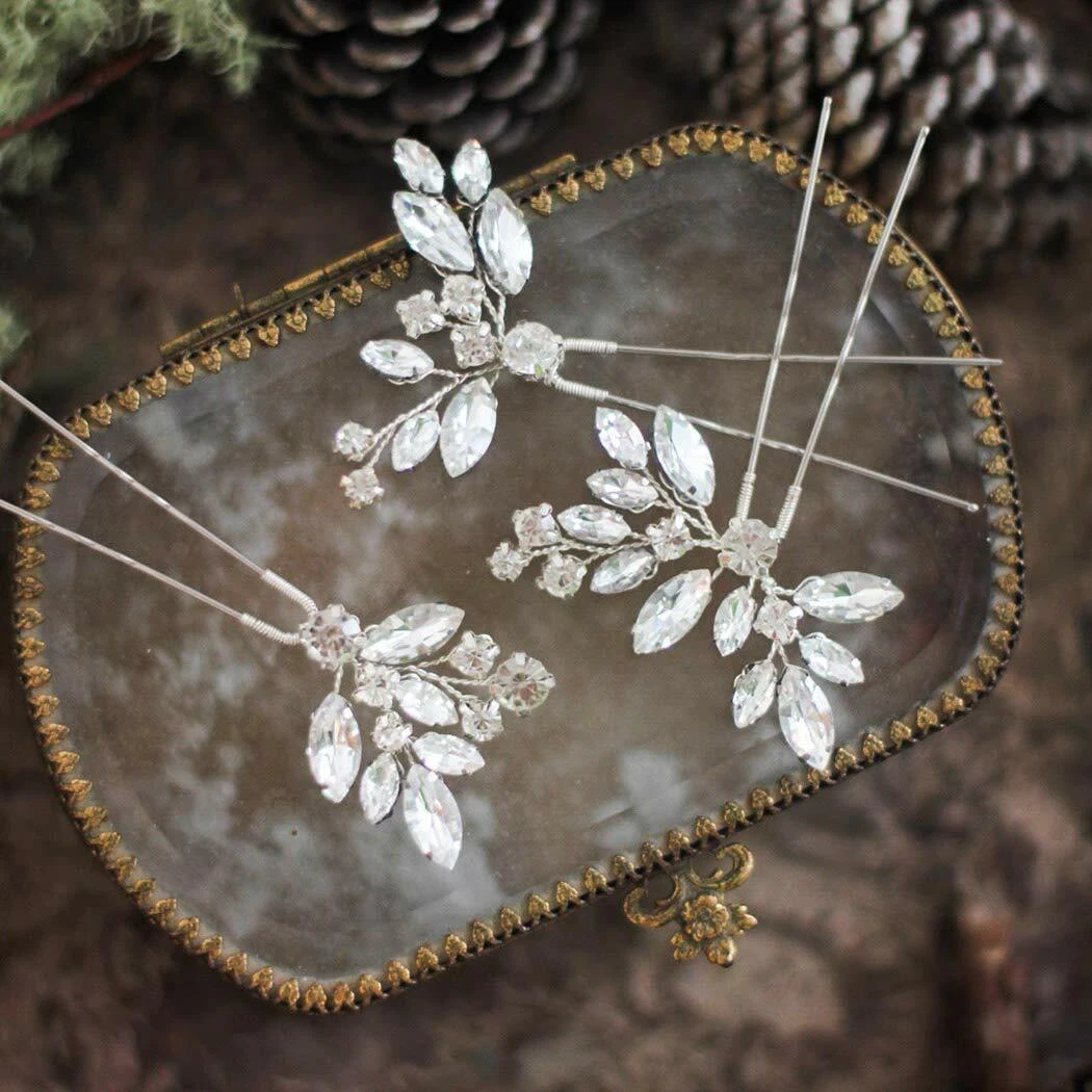 Crystal wedding hair pins sale