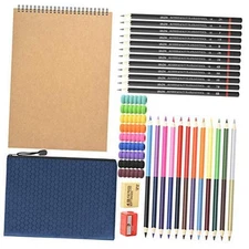  Drawing Sketching Pencils Set, 37 Packs Art Kit with Sketchbook 37 Piece Set