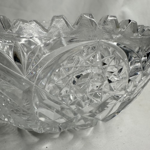 American Brilliant Heavy Crystal Bowl Hobstar & Arches 9” 40's MCM Antique VTG - Picture 9 of 20