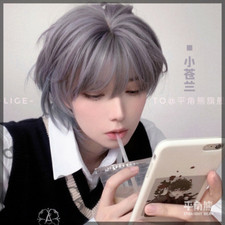 Gray Wig Harajuku Japanese Fashion kakkoii Men Boys Girls Daily Cosplay Wig