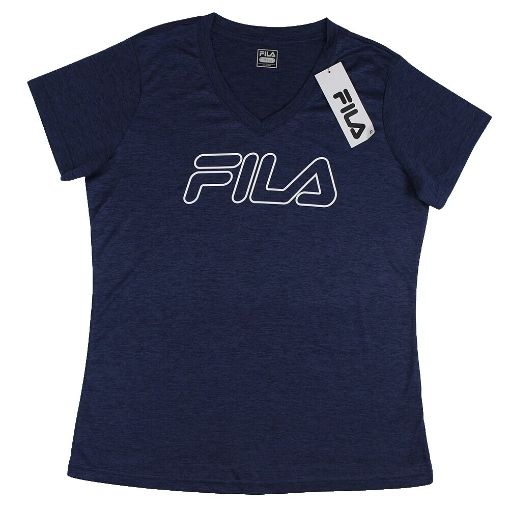 Patrón sólido FILA Poliéster Activewear Tops para mujer