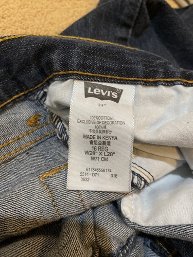 Lot 2 Size 16 Reg 28x28 LEVIS Jeans: 511 Slim Khakis NWT, 514 Straight Leg EUC - Picture 7 of 12
