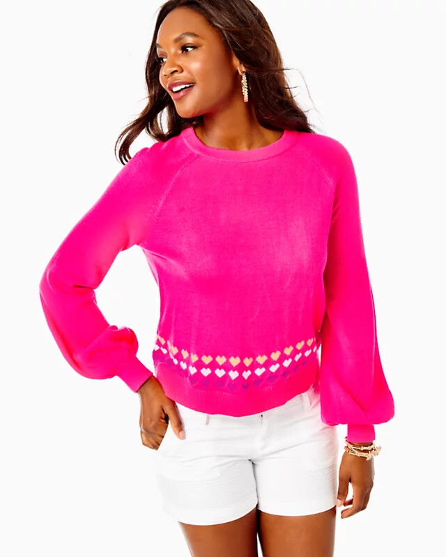 Lilly Pulitzer NWT Alyona Sweater 💕 Pink Grenadine Size M,XL,XXL