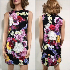 🆓US🛃  SS2016 Dolce&Gabbana floral printed jacquard shift dress IT 40