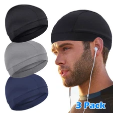3x Helmet Liner Skull Cap Beanie Sweat Wicking Cycling Sport Quick-dry Hat Wrap