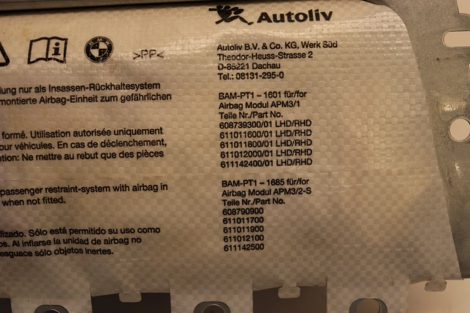 BMW 750LI 2009-2015 SALPICADERO TABLERO PASAJERO DERECHO AIRBAG OEM Foto 2 de 4