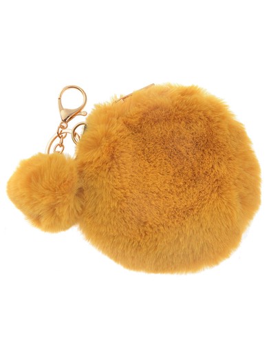 Mujer Niña Piel Esponjosa Pequeña Mini Cartera de Moneda Bolso de Maquillaje con Pompom Adjunto Reino Unido - Imagen 23 de 25