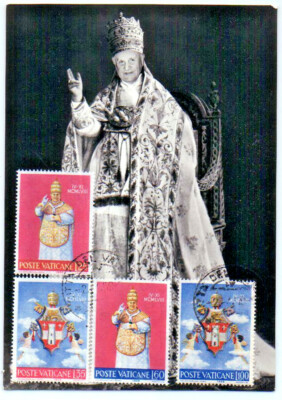 #ad #ad VATICAN CITY Pope John XXIII Coronation Glossy Photo Maxi Card with #250 3 #2 $2.99