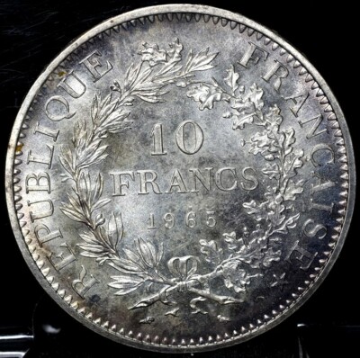 1965年 フランス 10フラン 銀貨 フランス 1965年 10フラン銀貨 「自由、平等、友愛」 | ミスター