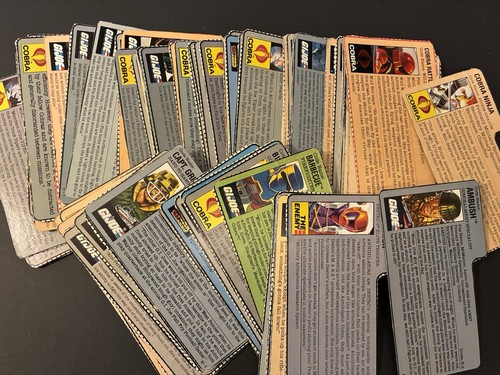 GI Joe Cobra - FILE CARDS -1980's Original Action Figure Accessory LIST YOU PICK