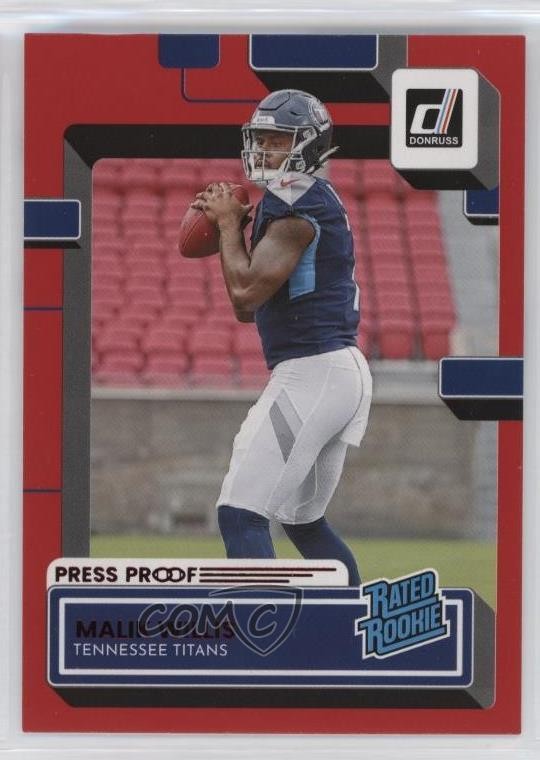 2022 Panini Donruss Rated Rookie Press Proof Red Malik Willis #303 0gg4