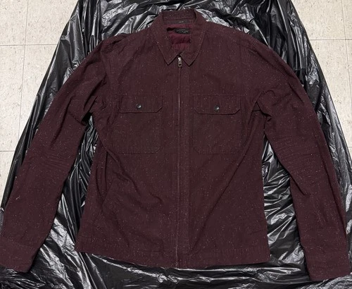 *AllSaints Mens Burgundy Cassady Full-Zip Long Sleeve Shirt Jacket M MEDIUM* video thumbnail