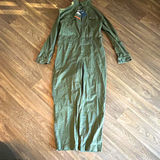 HISEA Unisex olive Green Work Coveralls Jumpsuit XL cotton with buttons