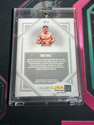 Nick Diaz Auto #ND-A Champions Collection JSA Witnessed Autograph