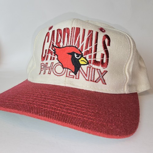 Vintage Phoenix Cardinals Snapback Hat, Signature 80s 90s NFL Cap White Maroon - Picture 16 of 24