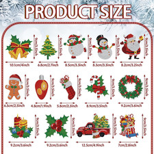 14 Pcs Diamond Art Christmas Ornaments Christmas Diamond Painting Keychains K...