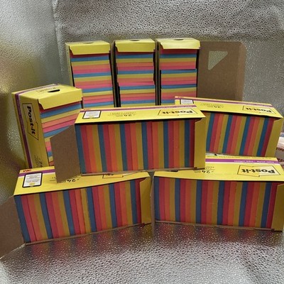 FULL CASE (8 packages of 24) Post it Super Sticky Notes 3x3 Bright Colors Postit